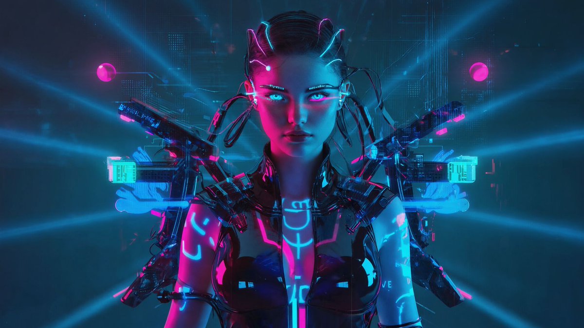 EKent21000's tweet photo. #AIHacker
#CyberpunkGlitchcore
#NeonTattoos
#CyberneticImplants
#LatexBodysuit https://t.co/R9QpmwN5la