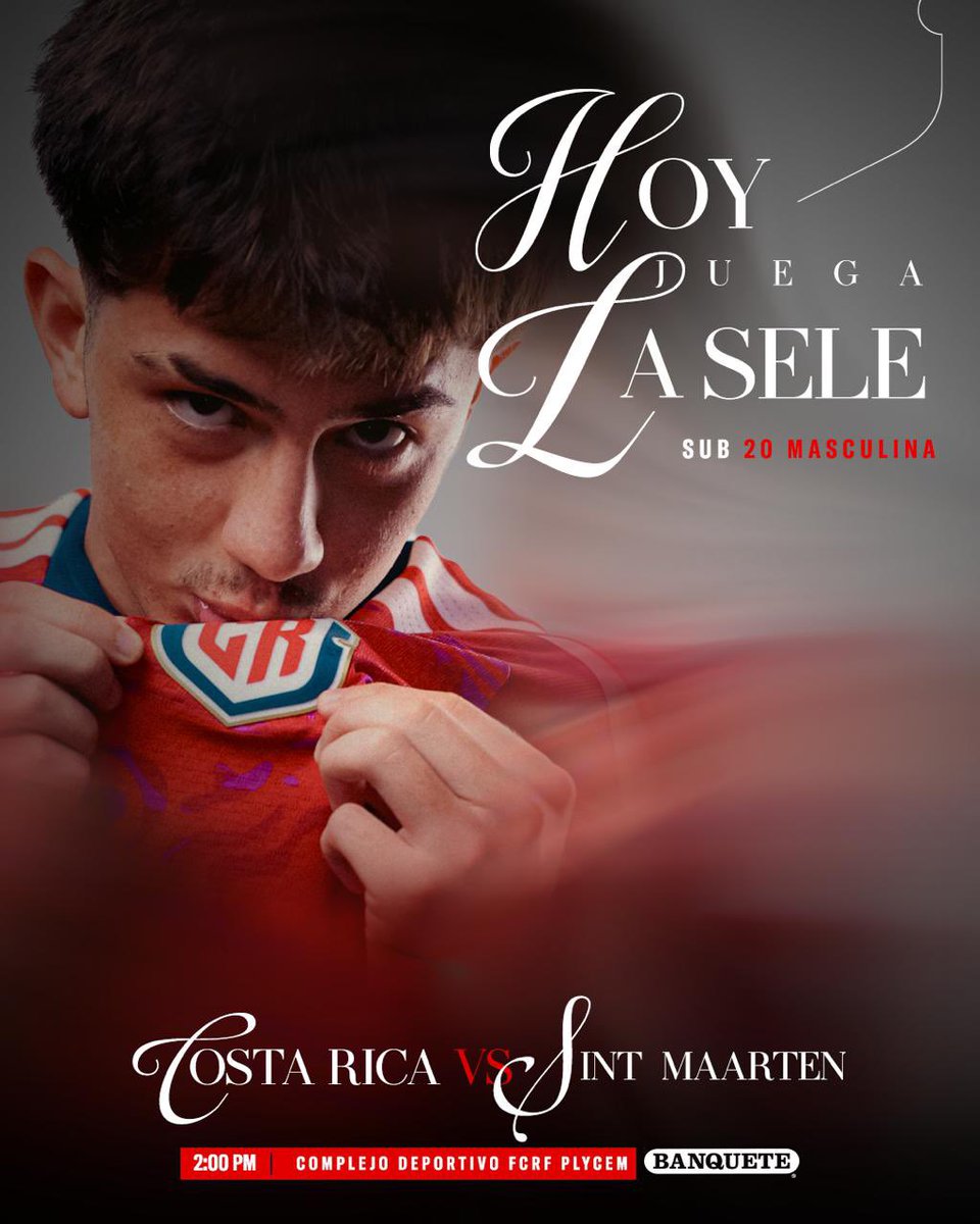 🇨🇷 Debuta La Sele Sub20 en la Ronda 1 del Clasificatorio de CONCACAF ⚽️

🆚Sint Maarten 
⏰ 2pm
📍 Complejo Deportivo FCRF-Plycem 
🎟️ Entrada GRATUITA 
📺 ESPN / Disney+ 

¡VAMOS SELE! 🇨🇷🇨🇷🇨🇷