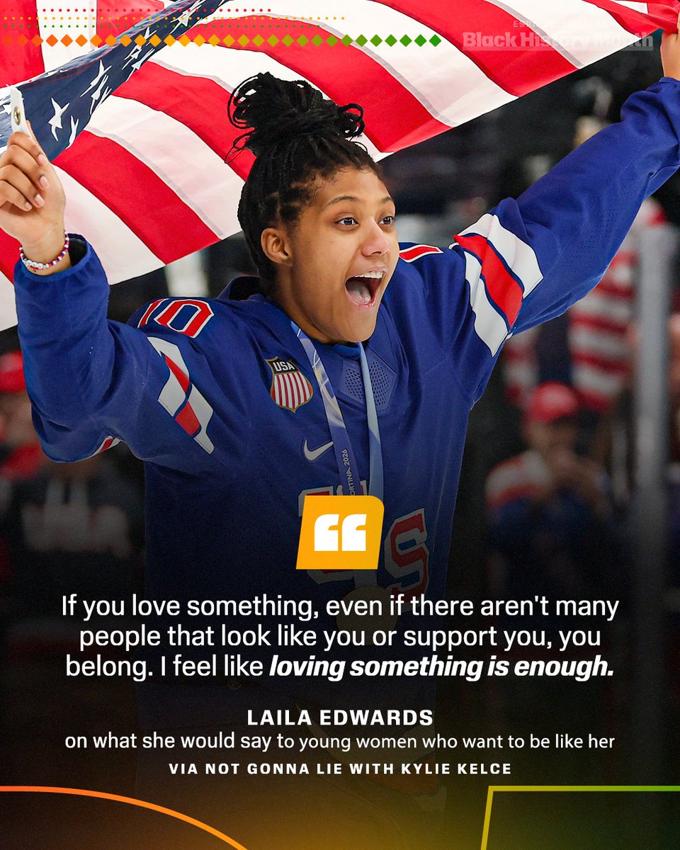 Hockey gold medalist Laila Edwards with a message to the next generation 🫶 

(via <a href="/nglwithkylie/">Not Gonna Lie with Kylie Kelce</a>)