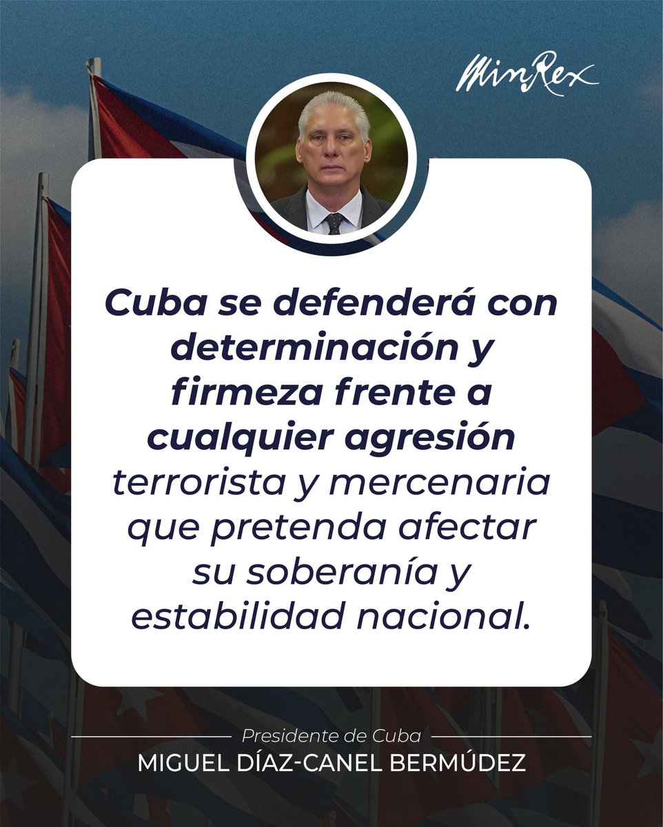 Ante las amenazas y agresiones reafirmamos que #CubaEstáFirme y #CubaVencerá.