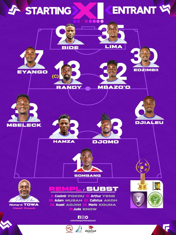Kosi_foottalk's tweet image. Hamza Hamid returns to Colombe’s starting XI against Colombe for the super cup final against Panthere

Kickoff 6pm

#fecafoot #hamza #supercup