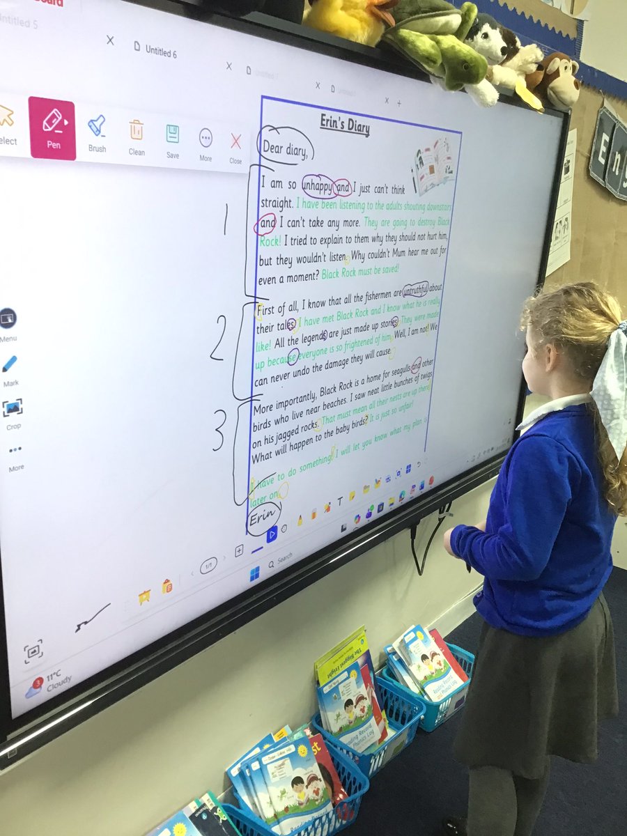 In English, we have been looking at the example diary text and discussing what makes it a good piece of writing. 📖✍️