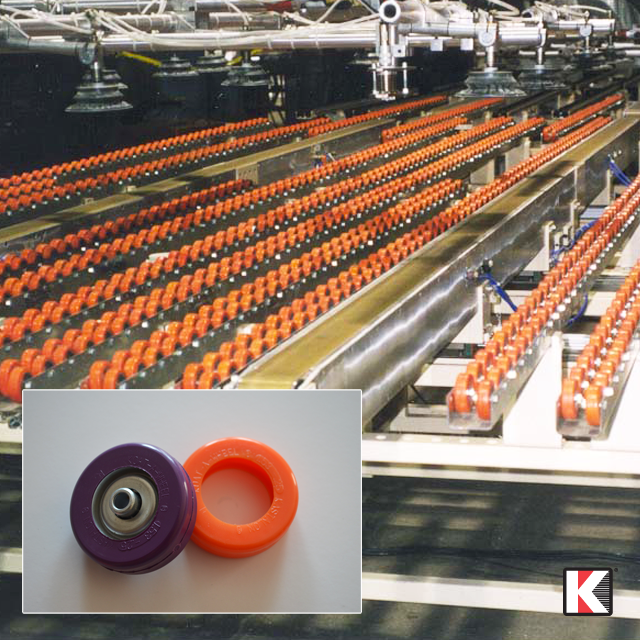 Are you looking for a different color for your industrial conveyor skate wheel tires to mark different stages in your production line? Kastalon offers custom colors, sizes, wall thicknesses and hardnesses. Our Koat-A-Wheel conveyor wheels allow conveying up steeper inclines