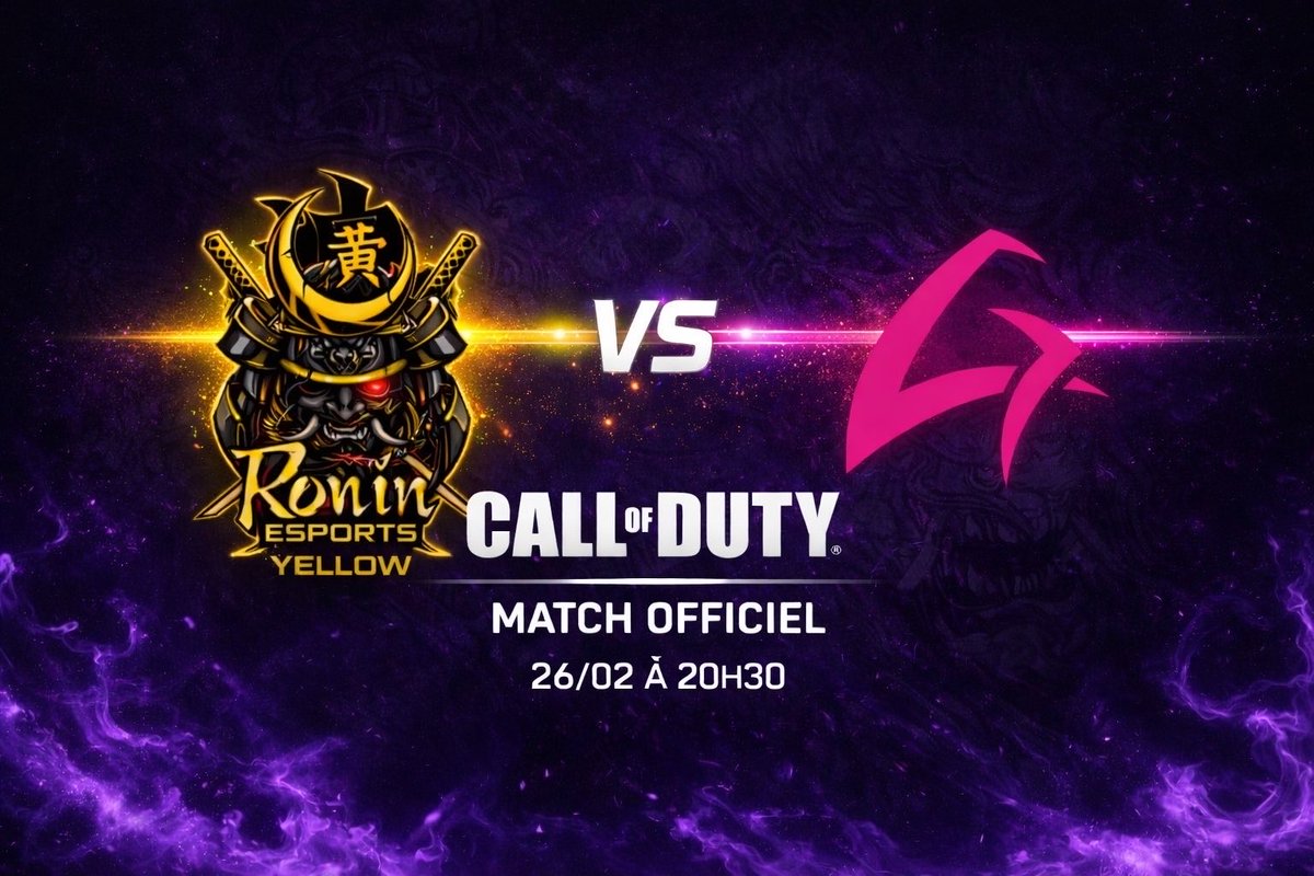 Premier match de la Rōnin Yellow face à la G4 Critical ⚔️ 

Ce jeudi 26 Février à 20h30 sur la chaîne Twitch de <a href="/OTK_Franki/">Adrien Franki Volhuer</a> : twitch.tv/franki_tv_

Merci de votre soutien 🫶🏻🇫🇷

<a href="/EuCompLeague/">Eu Competitive League</a> / <a href="/G4FORGOLDS/">Four-Golds Esport</a>