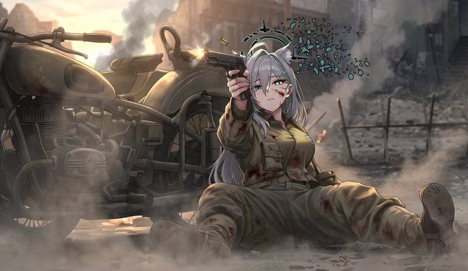 ブルーアーカイブのシロコテラーに
名作映画 
プライベートライアンの
主演 トム・ハンクス のコス

『ん……"無駄にしないで 値する人間になって"……』 