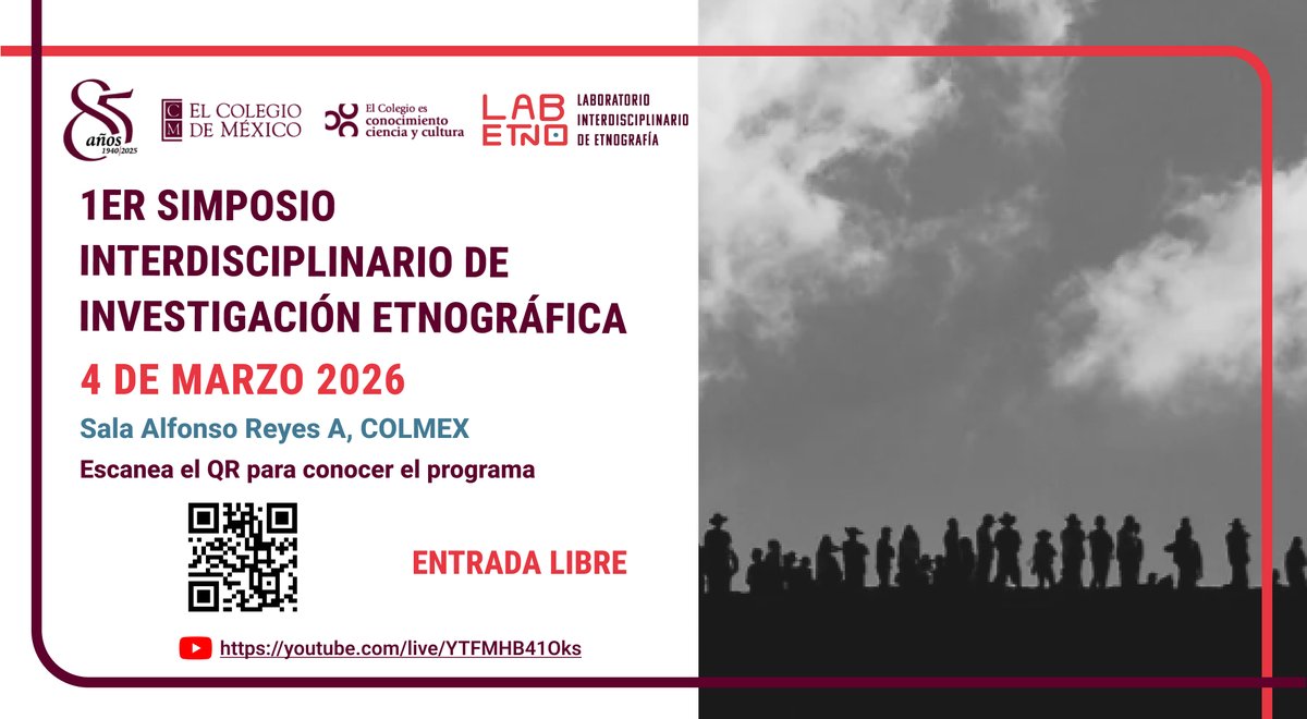 Si eres estudiante o investigador/a interesado/a en la etnografía, asiste al 1er Simposio Interdisciplinario de Investigación Etnográfica, un evento de #EntradaLibre que busca fomentar el diálogo entre la comunidad con experiencia en este campo.
👉 Consulta el programa en