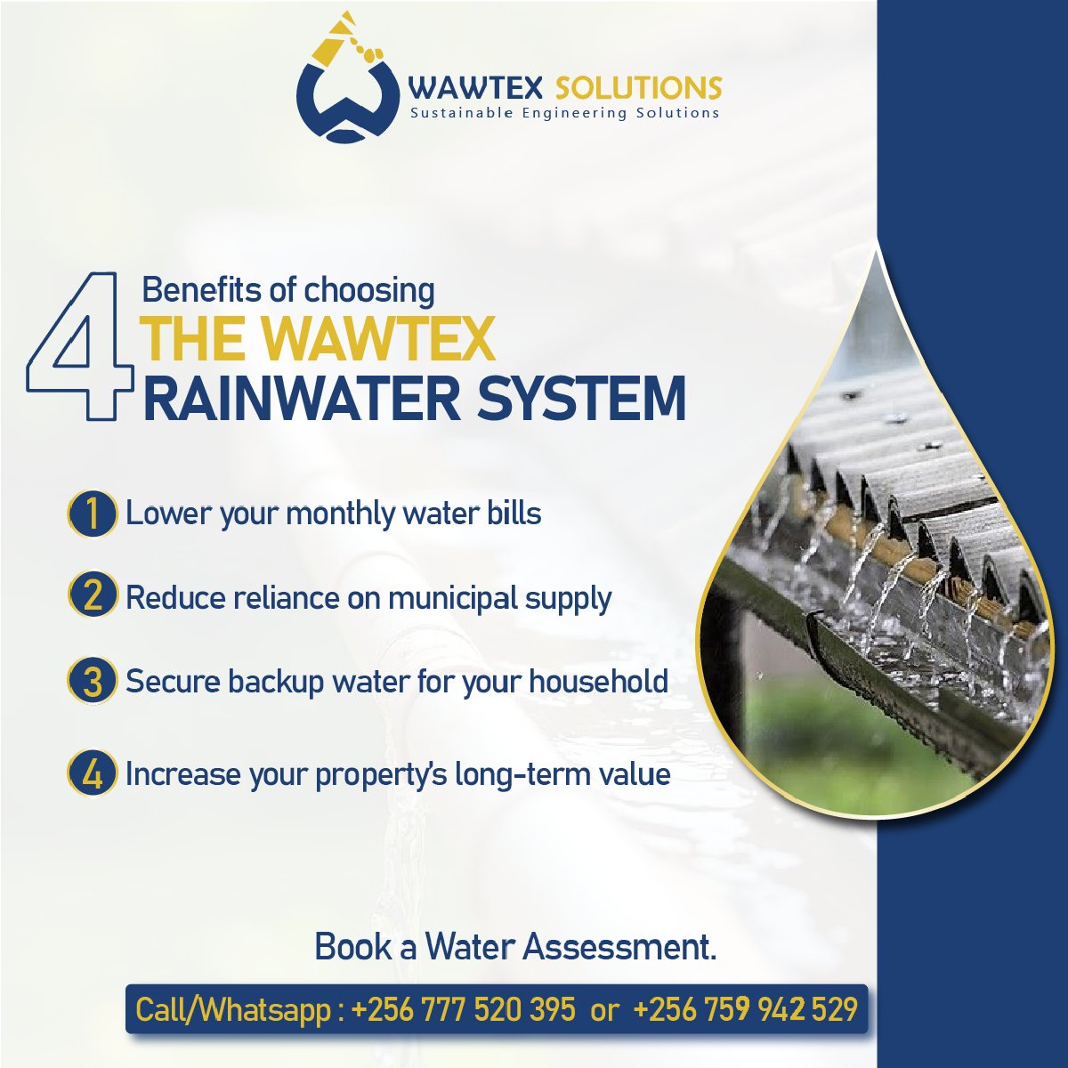 wawtexsolutions's tweet photo. Rainwater harvesting can help reduce water bills and provide backup supply during shortages.

A simple step toward sustainable water use 💧

#WaterConservation https://t.co/bANcEUJXmW