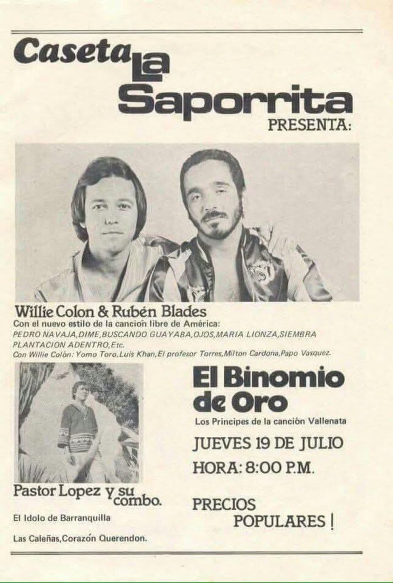 47 años atrás. #WillieColon #RubenBlades Barranquilla-Colombia.