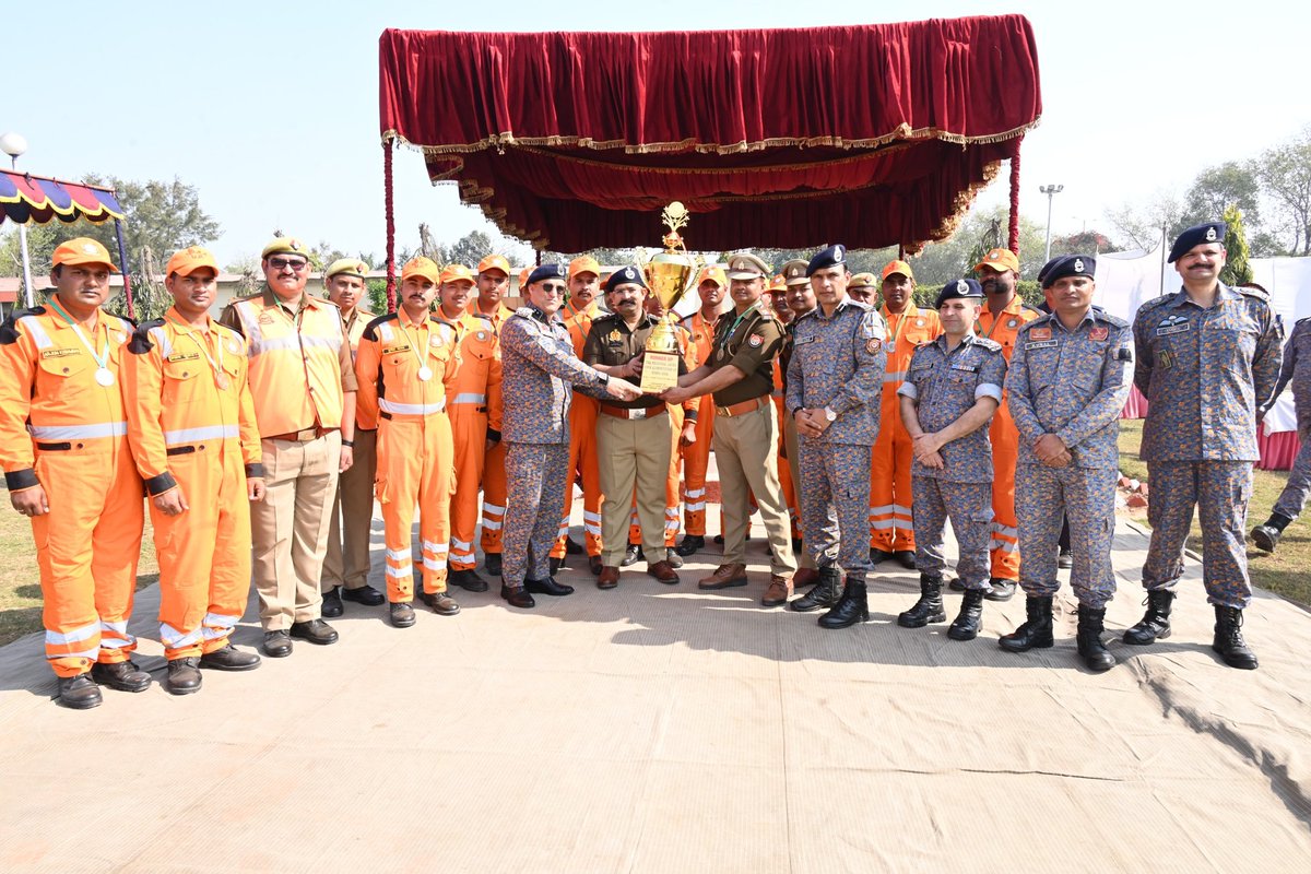 08NDRF's tweet photo. 8th NDRF, successfully organized North Zone CSSR Competition-2026. 171 participants from 7 states including 8 canines showcased advanced search &amp; rescue skills. Winner #HPSDRF. Runner Up #UPSDRF. Both teams advance to the National CSSR Competition-2026 Finals.
 @HP_SDRF @SDRF_UP https://t.co/BlhzdJzMDR