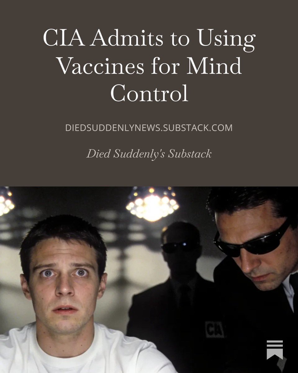 DiedSuddenly_'s tweet photo. CIA admits to using vaccines for mind control…

🧵 https://t.co/cxx6fyzXqz