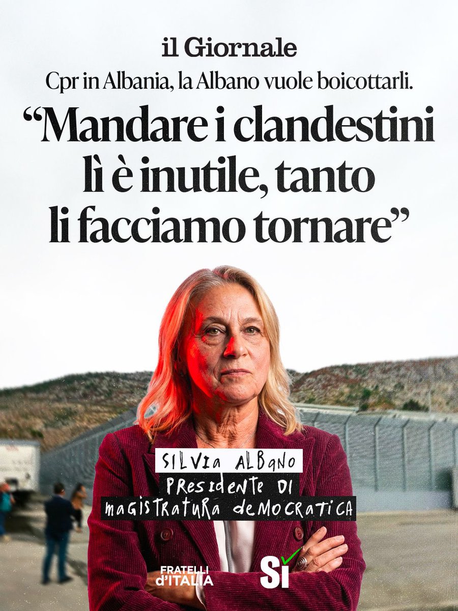 Le continue incursioni di certa magistratura ideologizzata per ostacolare le politiche migratorie e di sicurezza del Governo Meloni stanno raggiungendo livelli inaccettabili.

Le dichiarazioni della leader di Magistratura Democratica suonano come una minaccia all’esercizio della