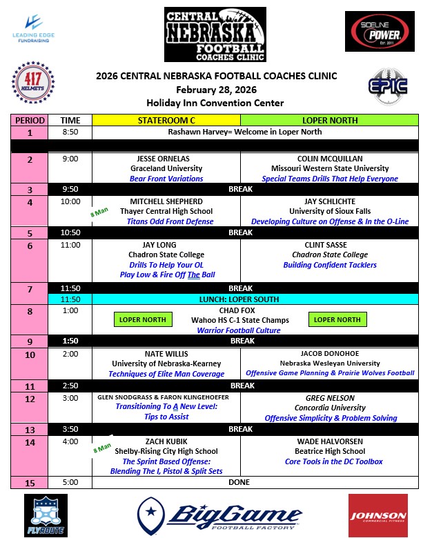 Central Nebraska Football Coaches Clinic tweet media