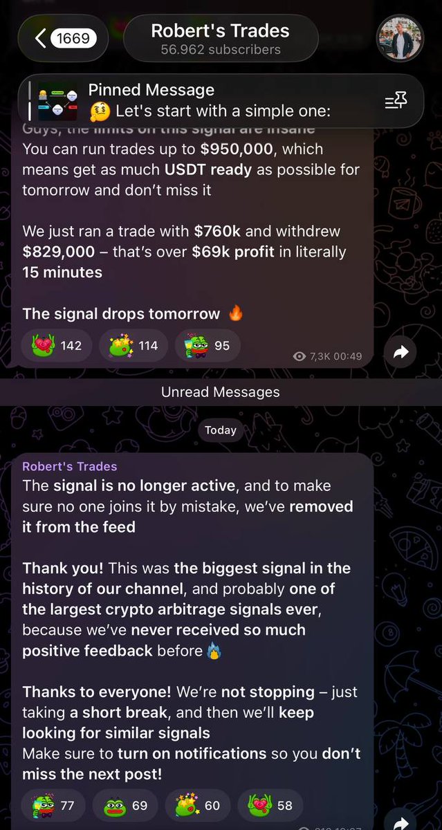 0xSipa's tweet photo. #SCAM 
* Telegram channel #SCAM people out of their money by luring them into arbitrage trading
* You can deposit money, but they won't let you withdraw

Their #scams  website:
 1. https://t.co/5u2qxSUAKc
2. https://t.co/VsZ64mVjOi

@zachxbt #Binance https://t.co/OUuVo8FCTe