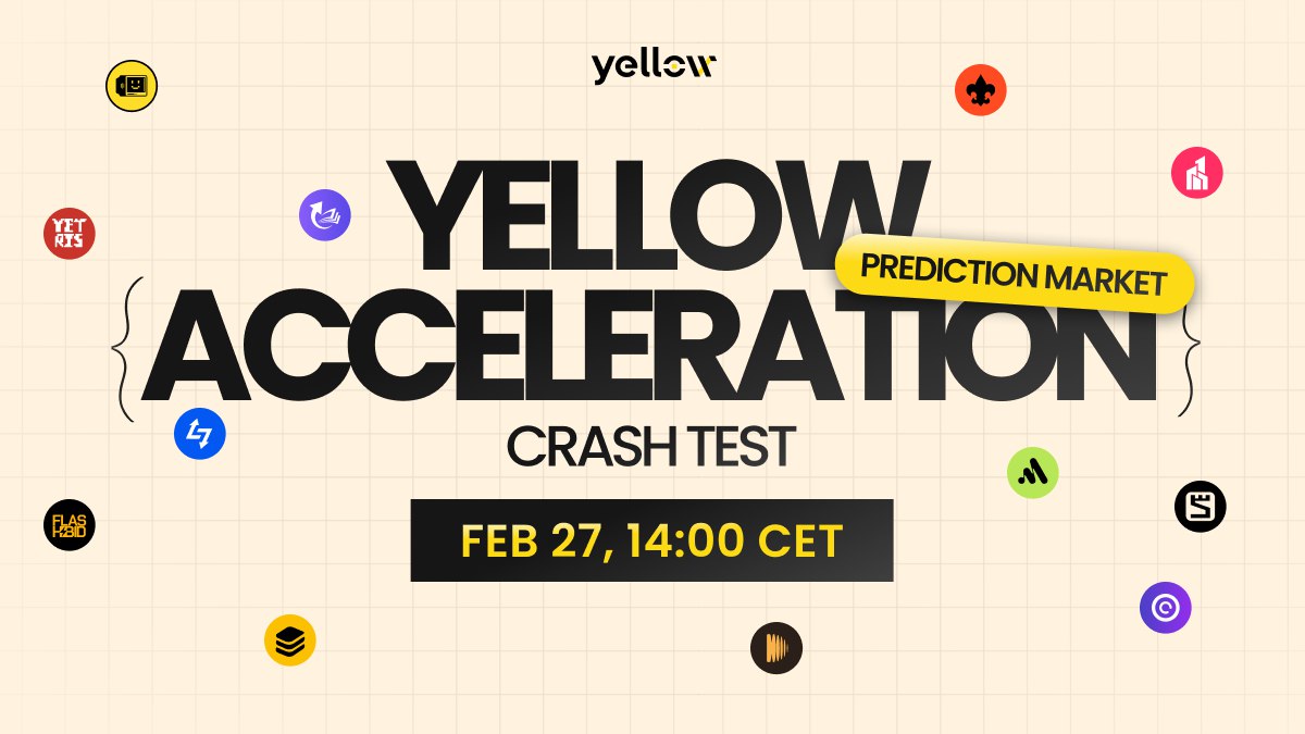 Majesticgeey's tweet photo. @Yellow Join us tomorrow 14:00 CET on X! ๐ Watch devs pitch prediction apps & push the Yellow SDK to its limits. #CrashTestTheTech #YellowInnovation https://t.co/f6tTDkdMZ8