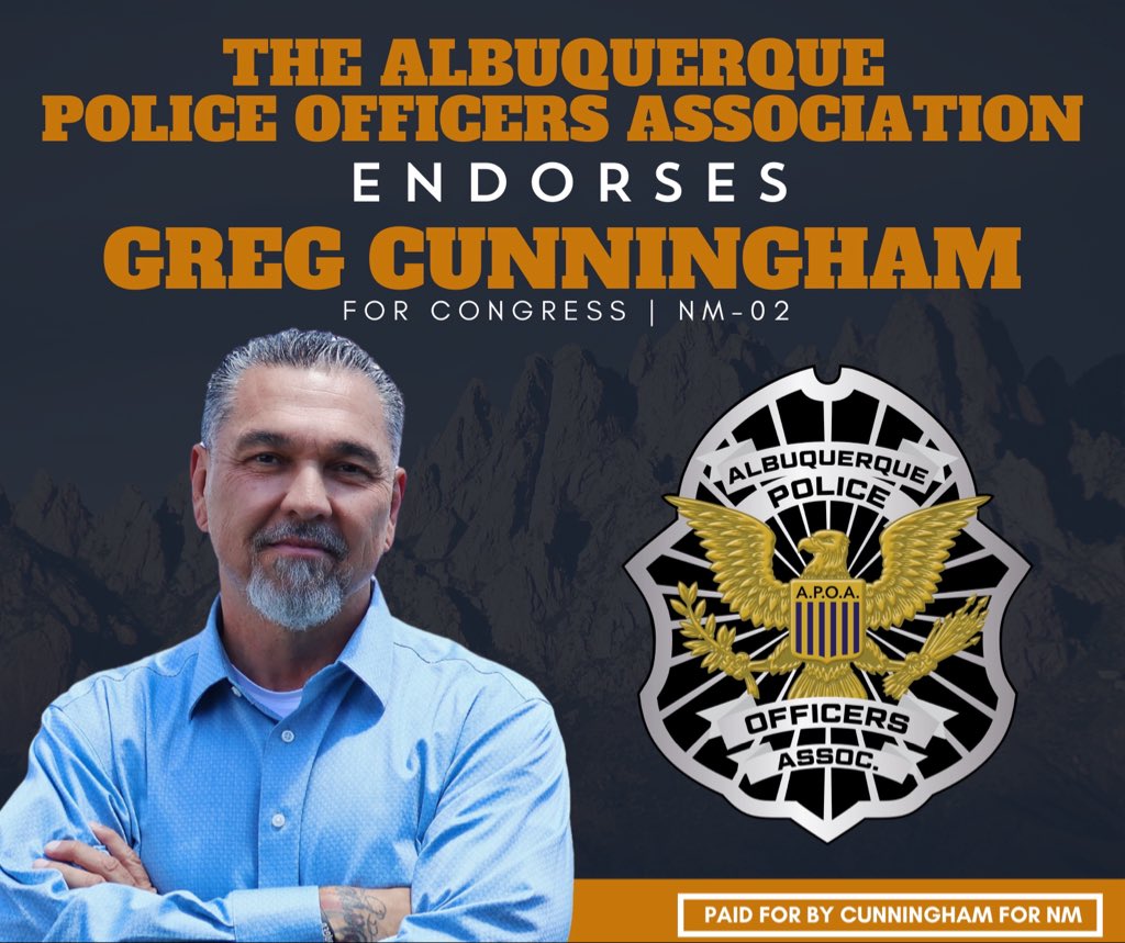 As a former member of the Albuquerque Police Officers Association I am honored to have their endorsement. Every day, my brothers and sisters in uniform put on the badge and risk their lives for our community. You can count on me to always stand with them.