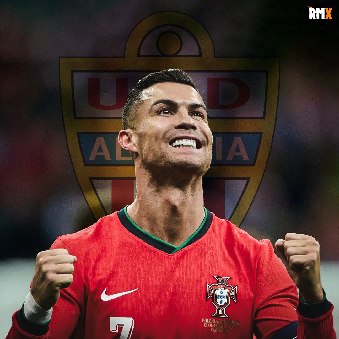 RealMadridXtra's tweet photo. Cristiano Ronaldo has become part-owner of Spanish second division side Almeria after acquiring a 25% share in the club. https://t.co/pYYpiuujf6
