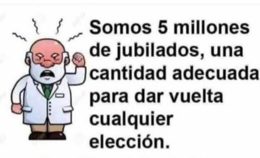 Somos 5 millones de peruanos jubilados, con mas de 60 años Representamos el 14% de la población
Con la experiencia y lo vivido, somos capaces de analizar e inclinar la balanza en estas elecciones
EL PERU ESTA EN TUS MANOS!
!VOTA POR LA SEGURIDAD, ESTABILIDAD Y PROGRESO DEL PAIS!