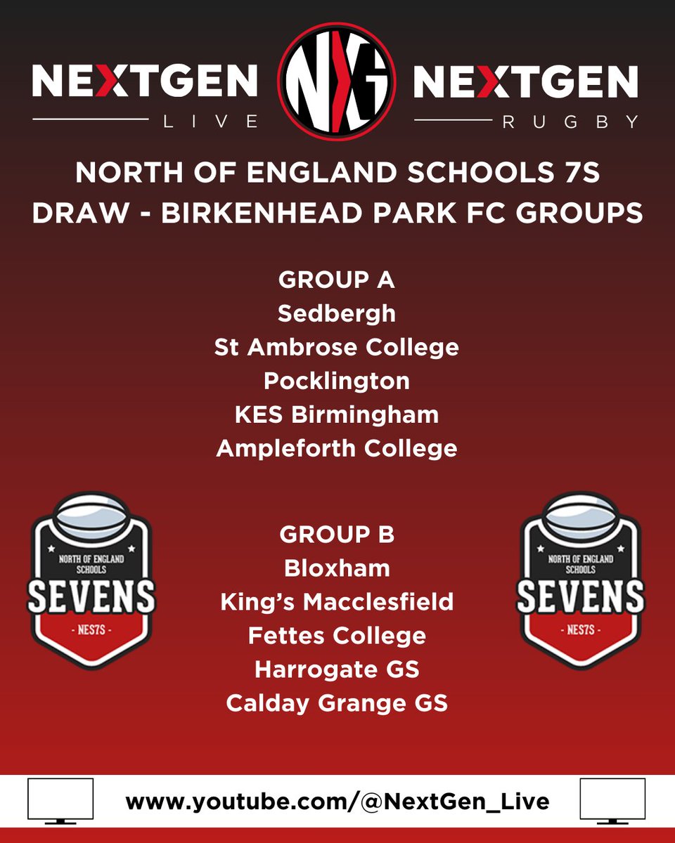 Next_Gen_Live's tweet photo. Preview: North of England Schools 7s 2026 | Live Rugby

It's one of the most prestigious tournaments in all of schools rugby, and this year it looks even better than ever!

As last year, every game on Pitch 1 will be LIVE - meantime, here's our preview:

https://t.co/dijSmzED6L https://t.co/EUkujPwY5G