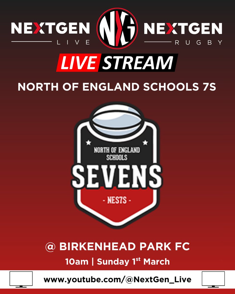 Next_Gen_Live's tweet photo. Preview: North of England Schools 7s 2026 | Live Rugby

It's one of the most prestigious tournaments in all of schools rugby, and this year it looks even better than ever!

As last year, every game on Pitch 1 will be LIVE - meantime, here's our preview:

https://t.co/dijSmzED6L https://t.co/EUkujPwY5G