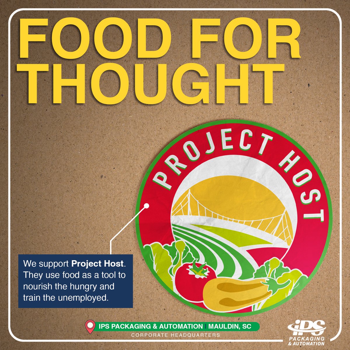 IPSpackaging's tweet photo. Hunger is closer than many realize.
That’s why organizations like Project Host matter. 
Proud to support their mission. Learn more: https://t.co/S1WBDJ08BS

@projecthostgvl
#HelpLocal #ProjectHost https://t.co/WYizksYLHD