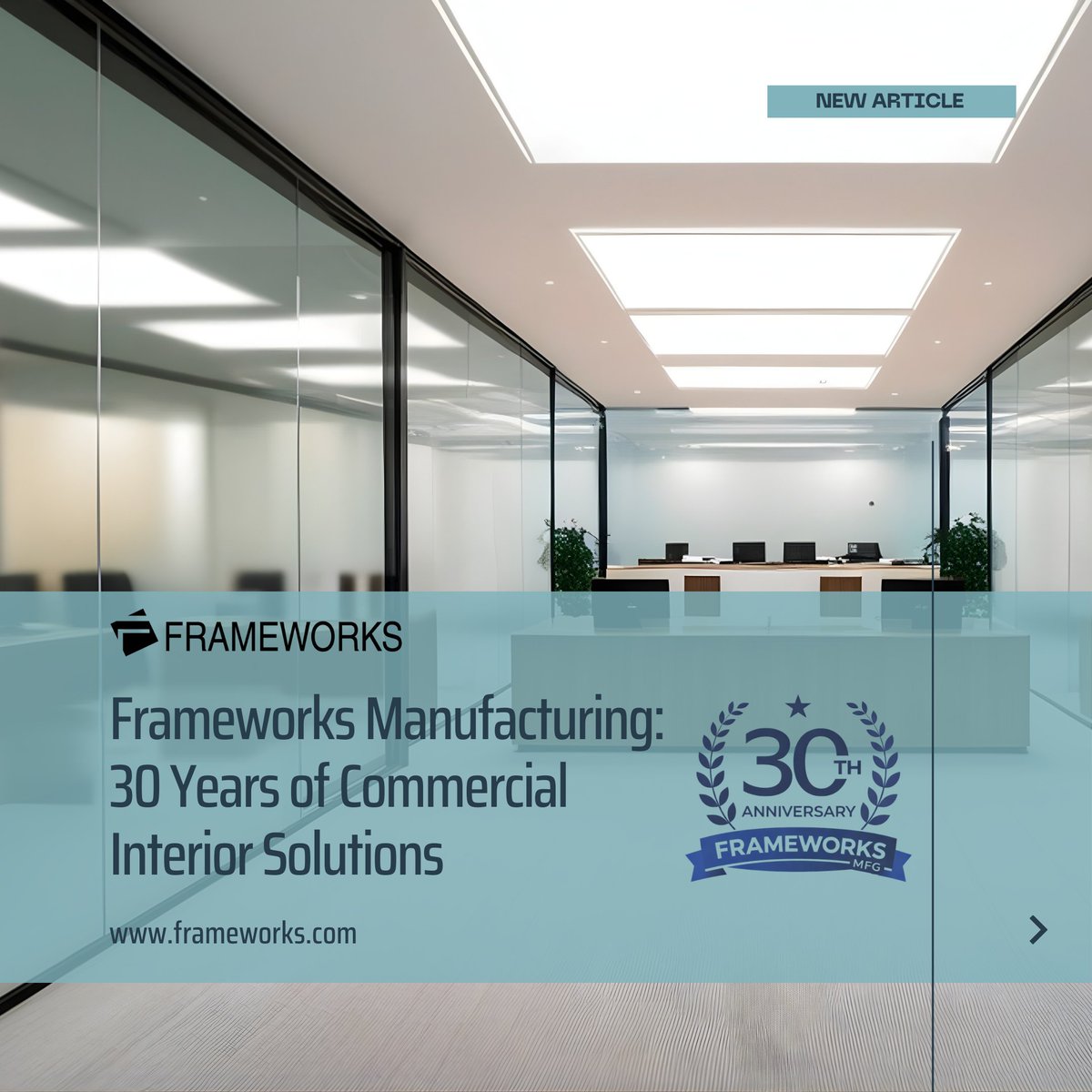 For 30 years, Frameworks Manufacturing has supported the evolution of commercial interior solutions with thoughtful design, durable materials, &amp; adaptability: frameworks.com/2026/02/framew…

#Frameworks #Architecture #AluminumFrames #FrameworksManufacturing #AluminumFramingSystems