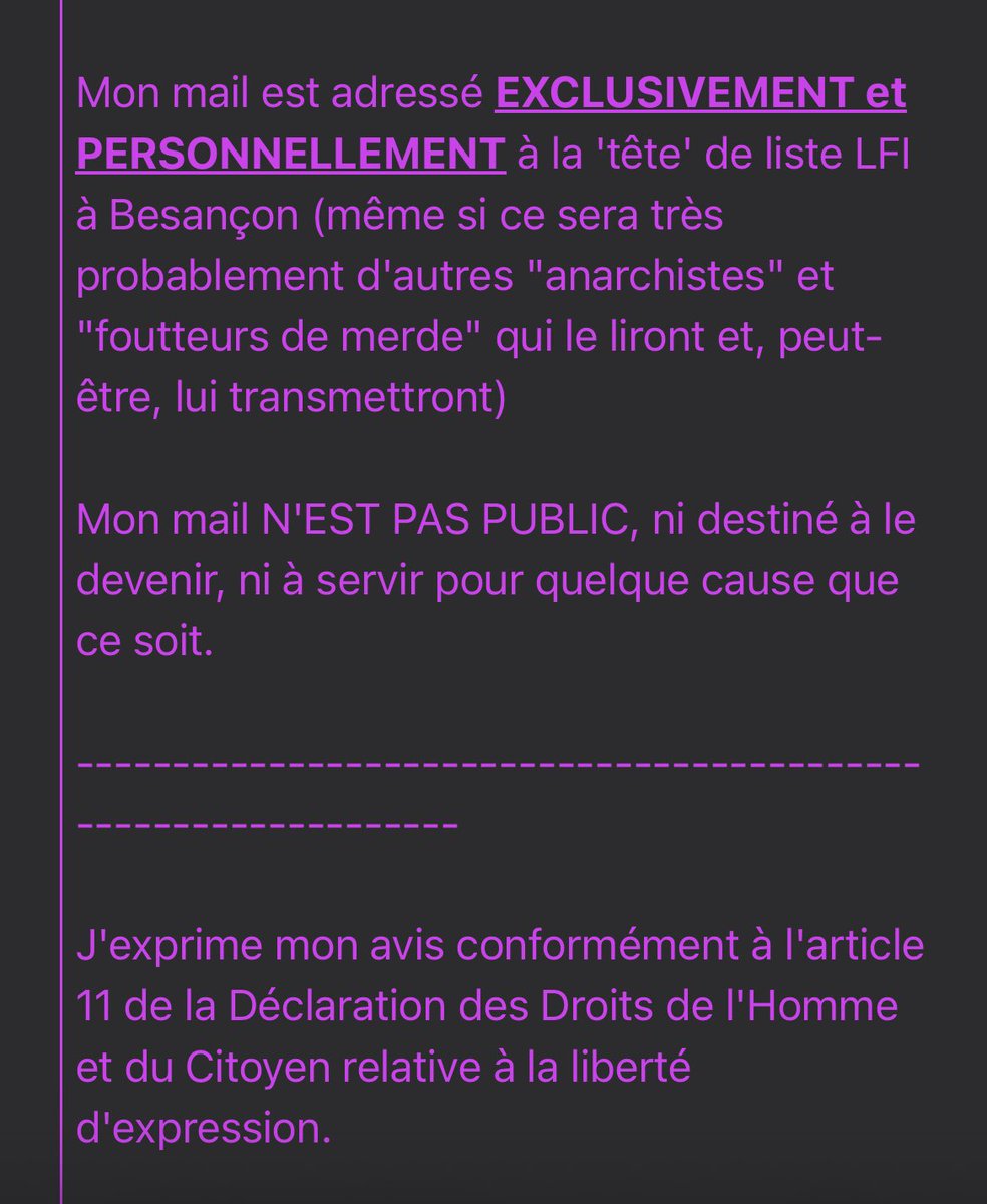SeverineVezies's tweet photo. La violence en politique. Et le choix des mots quand il s’agit d’une femme.

Voilà un mail reçu il y a qq jours. 

Ce genre de message n’entame en rien ma détermination.
Je vais bien évidemment porter plainte car je ne laisserai rien passer.
À bon entendeur. https://t.co/Qig62Kevk6