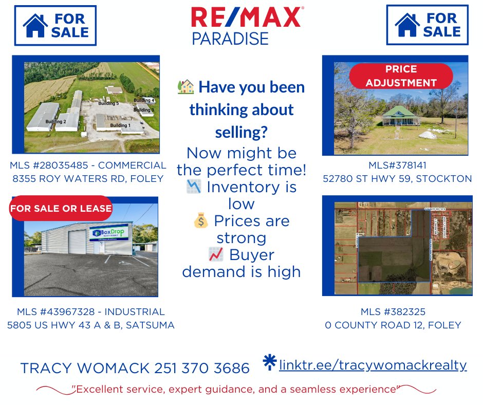 Tracytoprealtor's tweet photo. https://t.co/jEuf7fyNQb
#realtor #crs #ahwd #c2ex #bccs #rsps #cpres #abr #gri #sold #baldwincounty #orangebeach #foley #gulfshores #mobile #satsuma #fairhoperealtor #listingagent #buyersagent #land #commercial #TracyWomackrealty #BuyOrSell #newconstruction #ListWithTracy https://t.co/7lV1DtDSNm