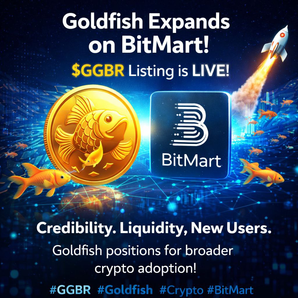 $GGBR listing on BitMart is more than exposure it’s liquidity, credibility, and a gateway to new users.

With the AMA aligning vision and utility, Goldfish is clearly positioning for broader adoption.

Expansion phase activated. 🐟🚀

#GGBR #Goldfish #Crypto #BitMart