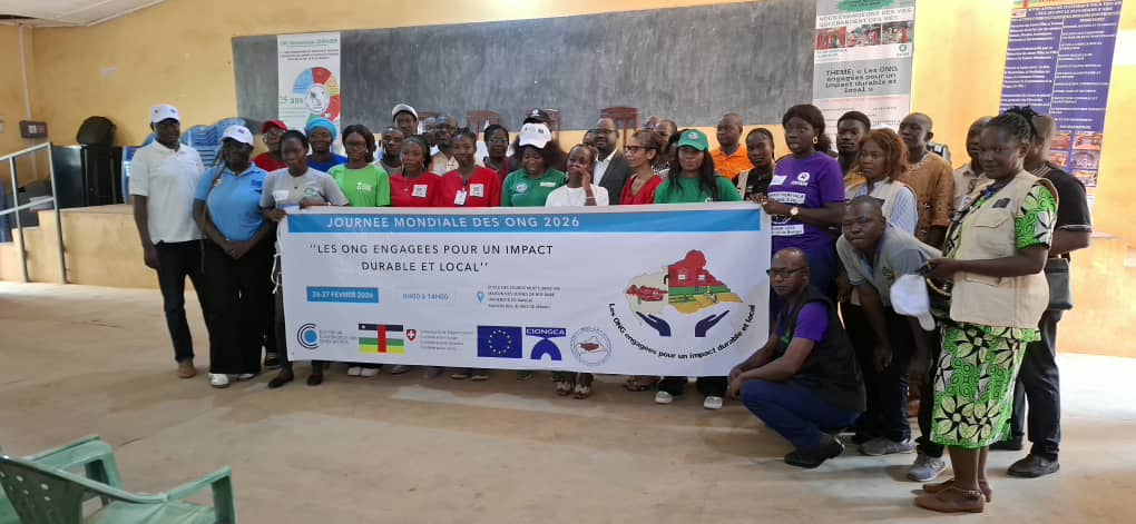 COOPADEM_RCA's tweet photo. 📍Univ de Bgui, 26/02/2026 
@COOPADEM_RCA a participé aux activités d la #JournéeMondialeDesONG pr célébrer l'impact local &amp; durable des actions d' ONG et renouveller son engagement pour 1e protection transversale intégrée et 1e #redevabilité plus inclusive d ses programmes en 🇨🇫 https://t.co/qz1bt7x0eP