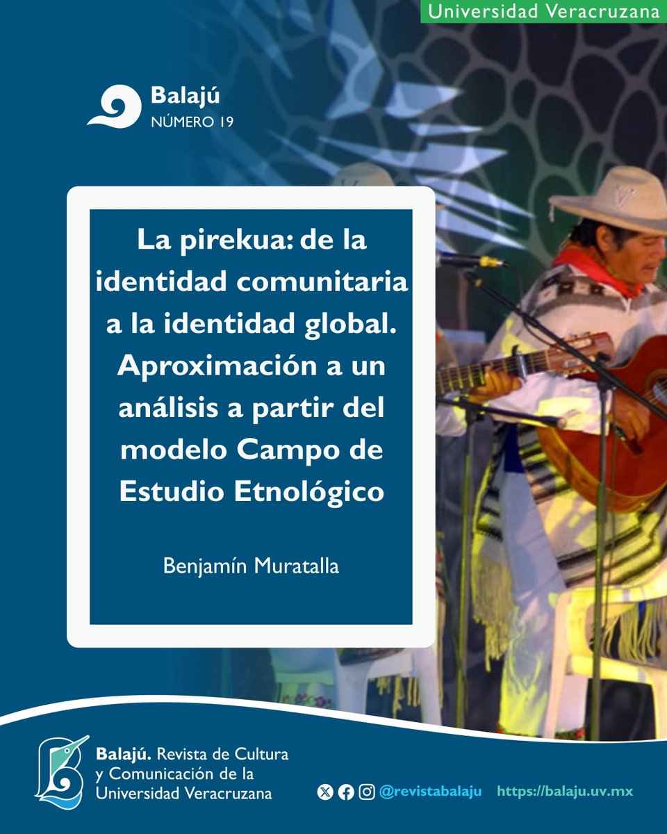 🎤 La pirekua como puente de identidades. Este artículo analiza cómo el canto tradicional purépecha transita de lo comunitario a lo global, mostrando su fuerza como patrimonio cultural y símbolo de resistencia.
Disponible en el número 19 de Balajú: 
#RevistaBalajú #RevistasUV