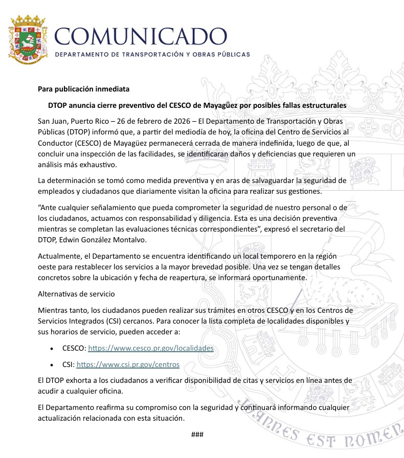 Autoridad de Carreteras y Transportación (ACT) tweet media