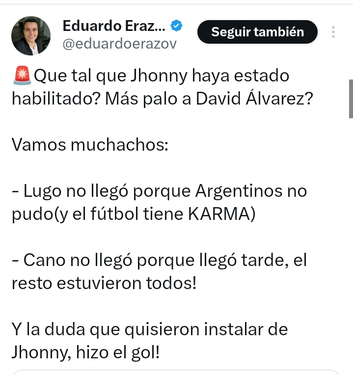 🚨 QUE LA VICTORIA SEA DE JUGADORES, DT Y LA GENTE 🚨

GRAN VICTORIA la de ayer para que el pueblo barcelonista celebre, pero todavía salen a la defensa y quieren lavar la cara (tuit de la imagen). Es increíble como cierto perriodismo de dignidad y decencia es lo que menos saben,