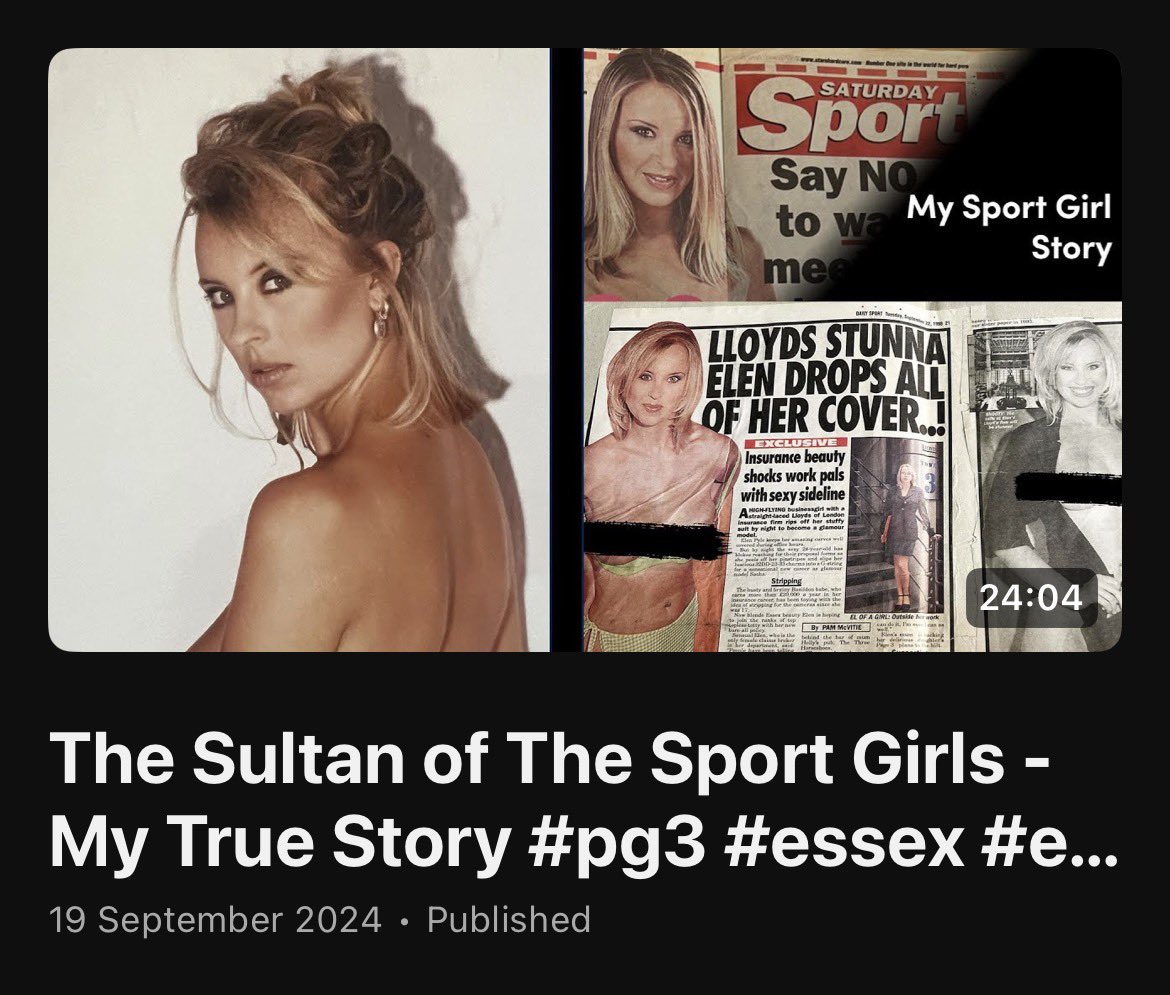 I became a topless model for The Sport  in 1998, this is my story I shared in Sep 2024, you probably haven’t seen it because my tweets got restricted, much  more has happened since, I will not be silenced, this is just the tip of the iceberg I promise you #essex #truthmatters
