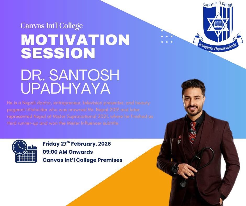 I will be sharing my experiences and knowledge with the students of Canvas International College tomorrow morning at 9:00 AM

It is always a great pleasure to learn from and inspire the future generation. 
Excited. 🙏♥️

#motivationalspeaker #drsantosh #santoshupadhyaya #inspire