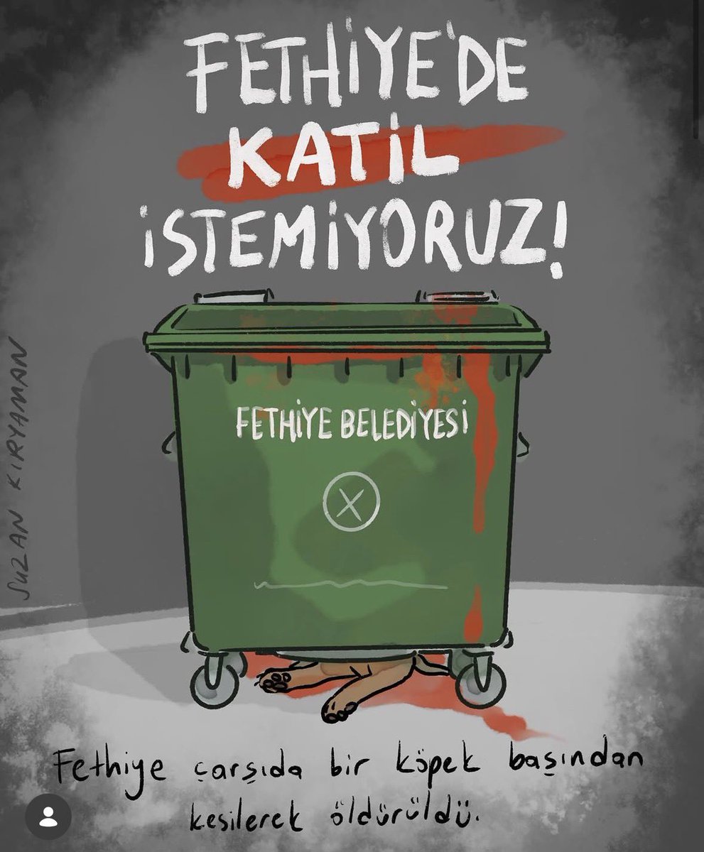 Bugün Fethiye’de bir köpek başı kesilerek öldürüldü. Faillerin bulunmasını istiyoruz. <a href="/muglabsb/">Muğla Büyükşehir Belediyesi</a> <a href="/fethiyebelediye/">Fethiye Belediyesi</a>