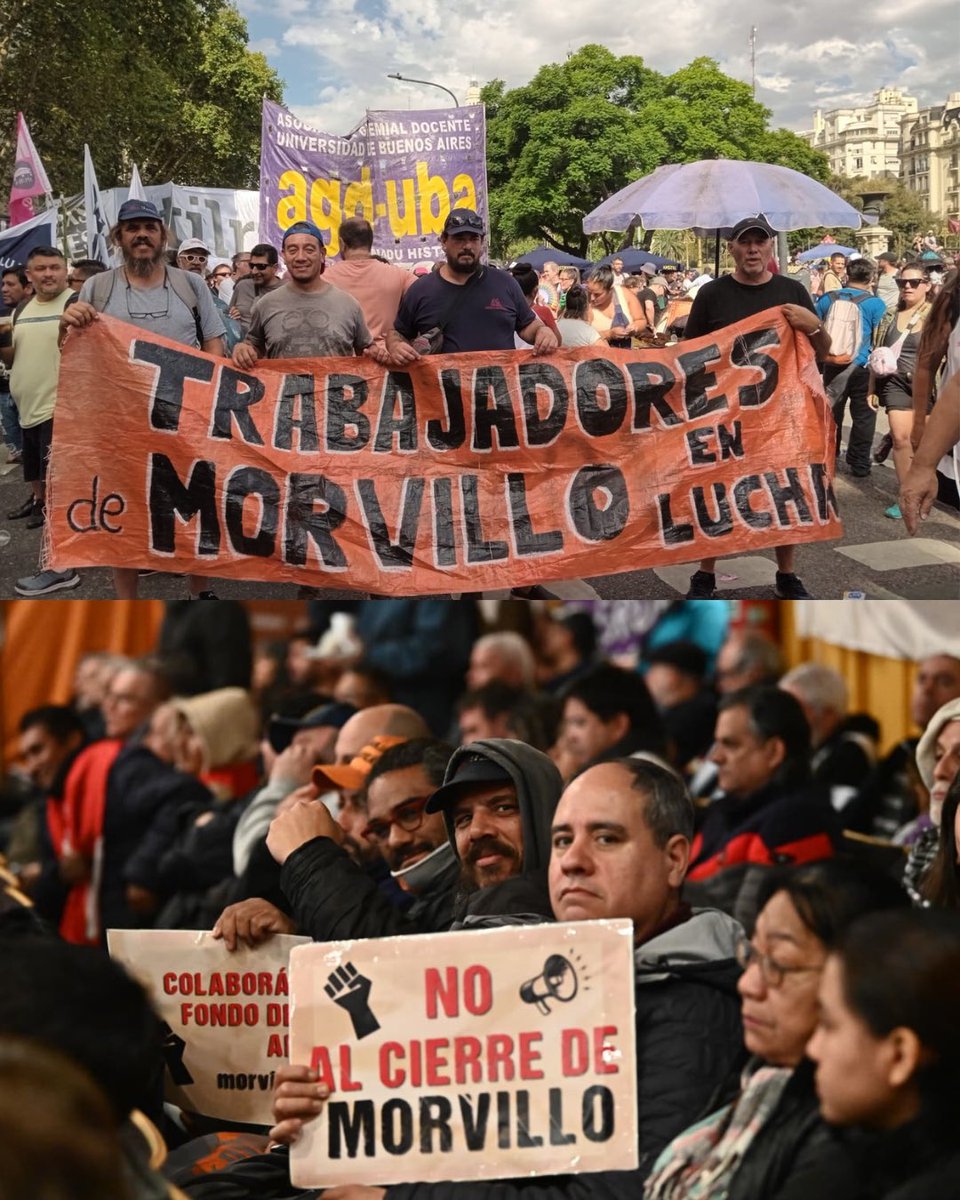 vaninabiasi's tweet photo. Hace un año que los obreros gráficos de Morvillo están peleando por una salida para la fábrica. Un año entero enfrentando el vaciamiento, la indiferencia del poder político y el ajuste brutal que recorre el país.

La empresa tiene condiciones concretas para ser reactivada. Las máquinas están, la capacidad productiva está, la mano de obra calificada está. Lo que no hubo fue voluntad política de la Provincia de Buenos Aires para impulsar una propuesta de salida productiva que garantice los puestos de trabajo. Eligieron mirar para otro lado mientras las familias obreras sostienen la fábrica con su propio esfuerzo.

Durante todo este año, los trabajadores garantizaron que las máquinas no fueran retiradas. Se organizaron para cuidar su fuente de trabajo, para impedir el desguace, para defender cada herramienta como lo que es: el pan de sus hijos. Gracias a esa lucha, hoy la fábrica está en condiciones de funcionar. Si Morvillo puede volver a producir, es por la firmeza de sus obreros.

En medio de esta ola de cierres y despidos, como lo estamos viendo en FATE y en las plantas de Tierra del Fuego, el ejemplo de Morvillo es fundamental. Frente al plan de hambre, entrega y miseria del gobierno de Javier Milei, la única respuesta es la organización y la lucha en cada lugar de trabajo.

Que el ejemplo de los gráficos de Morvillo se multiplique. 
Ninguna fábrica que cierre sin pelear. 
Ningún puesto de trabajo que se entregue sin lucha.