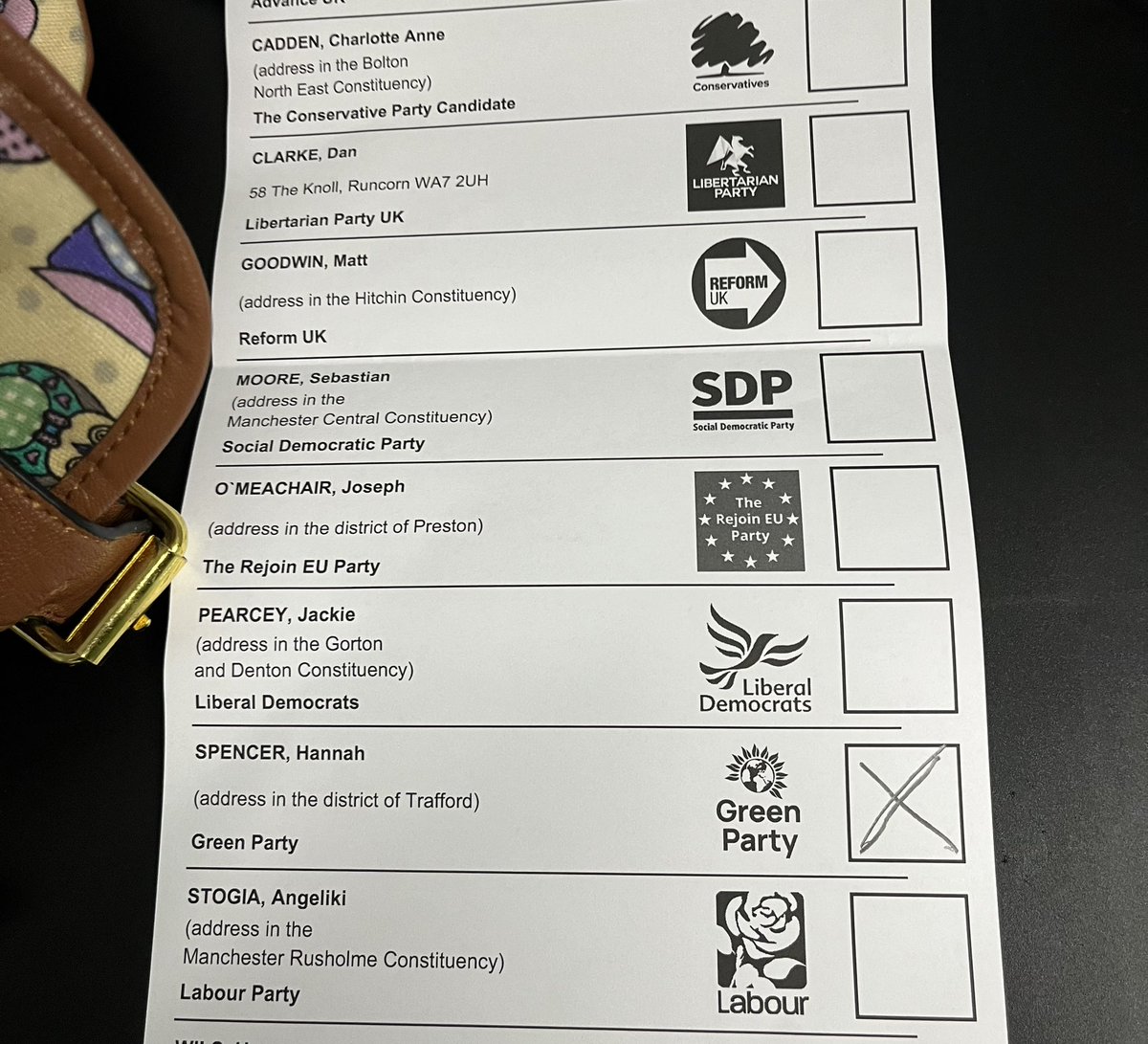 Good luck <a href="/ZackPolanski/">Zack Polanski</a> <a href="/McrGreenParty/">Manchester Green Party 🐝</a> Hannah Spencer has my vote