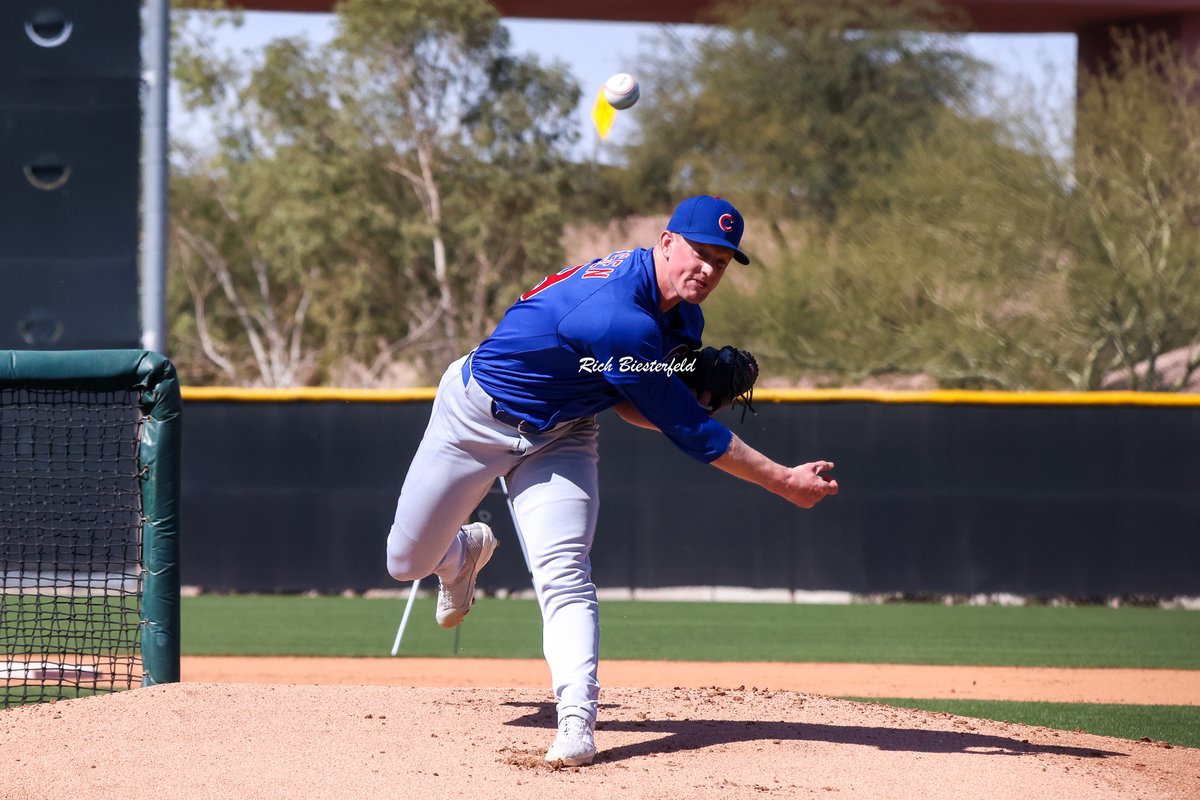 biest22's tweet photo. Pitcher @SamThoresen on the bump for some live BP action. #Cubs #ST2026 https://t.co/jQ07waOfEQ