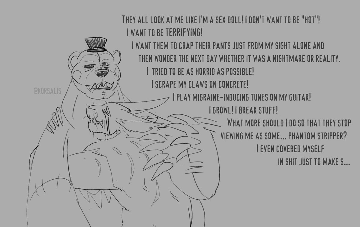 Korsalis's tweet image. Oh... sorry, Bonnie 😔🙏

#FNAF #NightmareBonnie #Nightmare