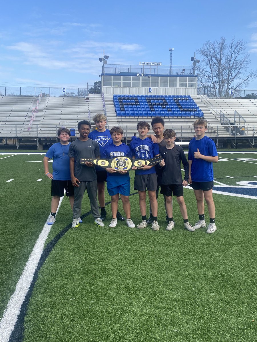 PRCHS_FB's tweet photo. Competition day middle school week 2 champions! Proud of the growth in all of our players in the program over the offseason so far.

#GUTS https://t.co/hMqLXxYwBt