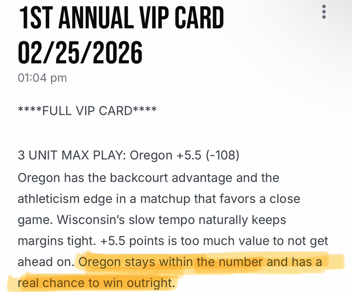 Steamwaysports's tweet photo. A look back at yesterday’s max play that was given out. #Oregon went on to a win a double digit victory. LFG!!!! Click the link in our bio to tail the steam! #Steamway 

#CBB #BestBets #FreeBets #handicapper #odds #maxplay #win https://t.co/fsRWW1oXV7