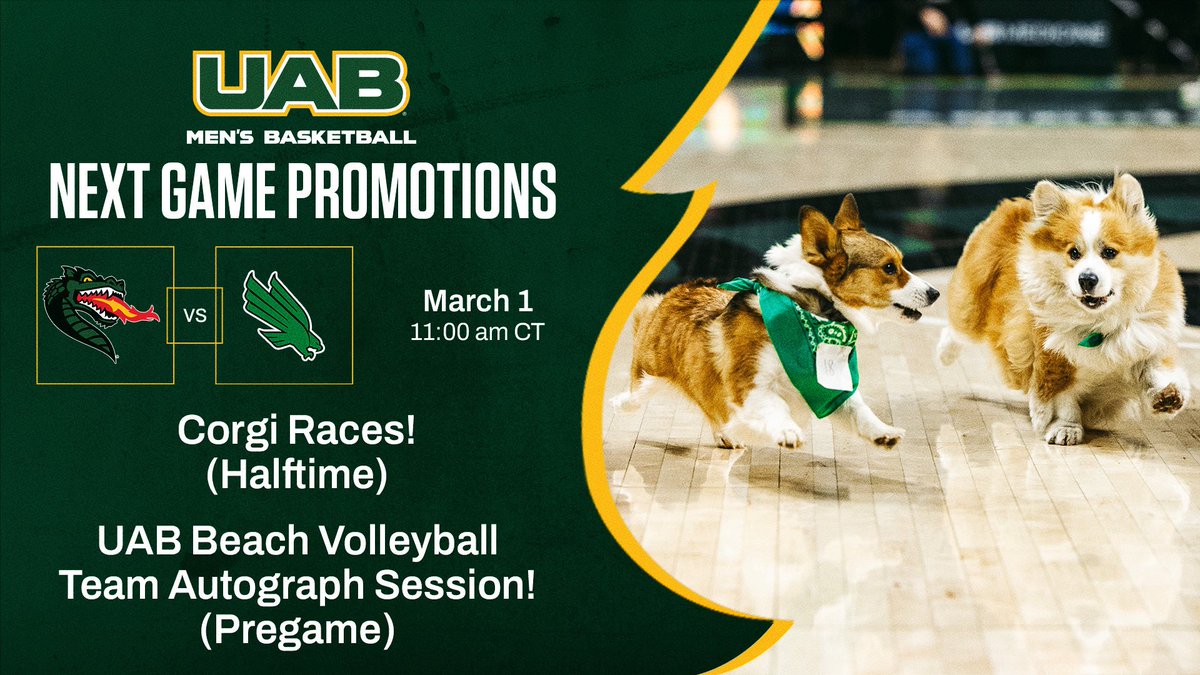 Next Game Promotions 

March 1 in Bartow Arena 🔥
➡️ Corgi Races 
➡️ Beach VB Autograph Session 

#WinAsOne