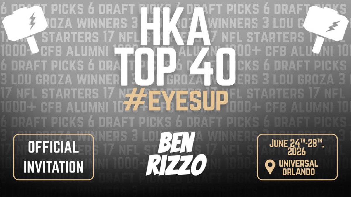 BenRizzo10's tweet photo. Film from HKA Winter Elite Camp
Charted Perfect back to 50!
Thankful to receive an invite to Top 40! @HKA_Tanalski @shanee_mc @EnnsZoneKicking @fred_reid32 @KnightsRRHS https://t.co/ICJwjZkOZu
