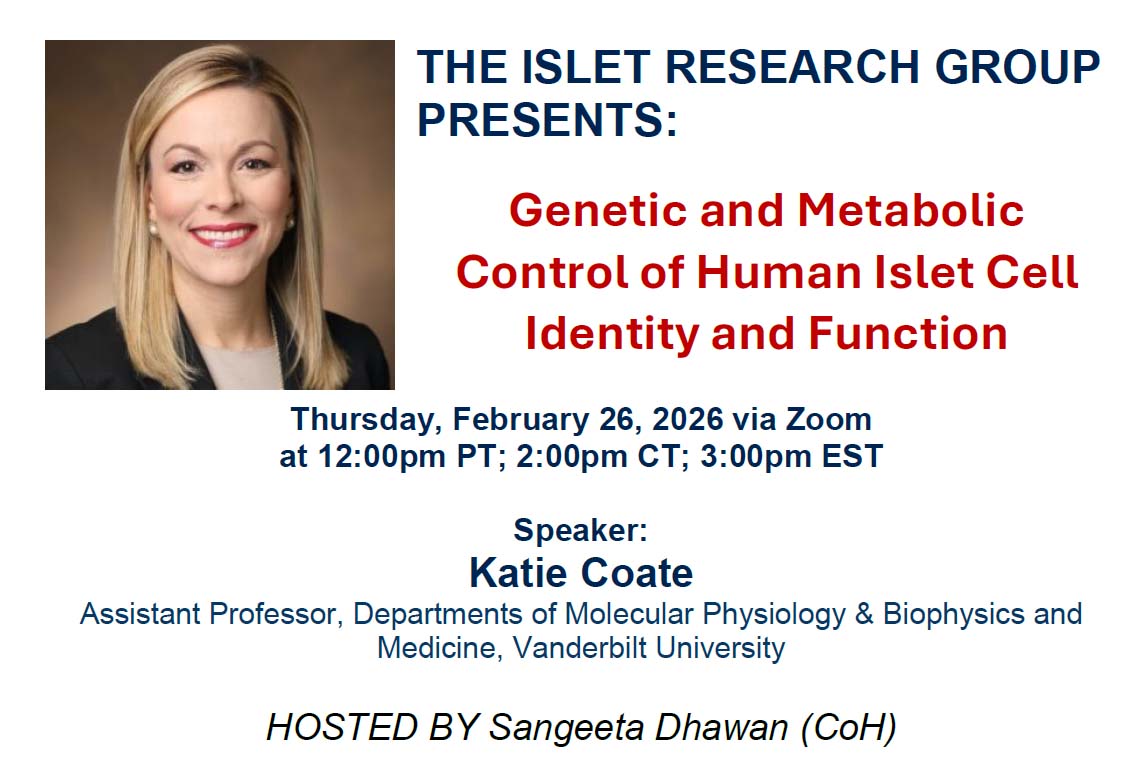 Islet Research Seminar Series tweet media