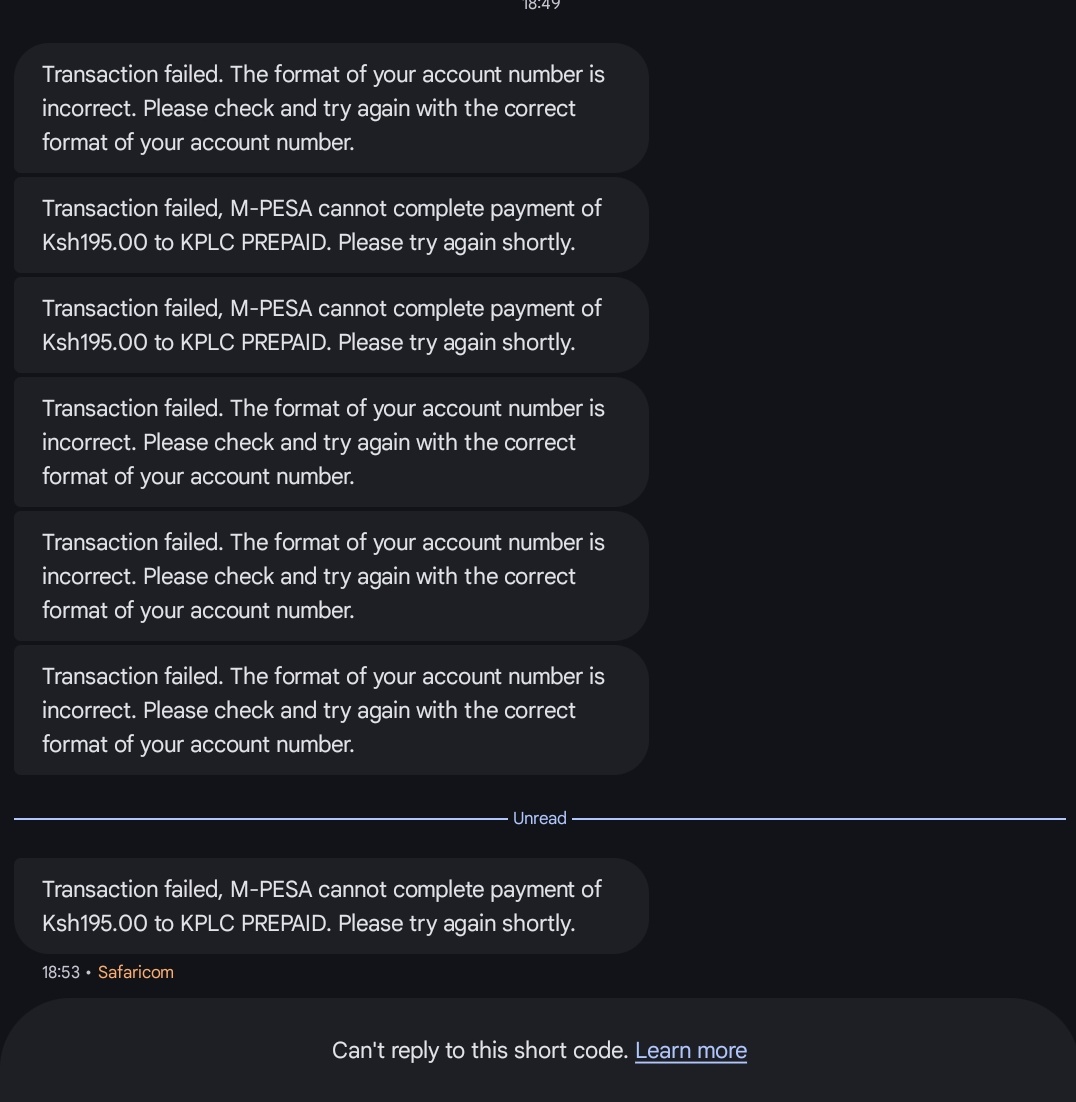 EdwinEd35066485's tweet photo. @KenyaPower_Care Why do I keep incorrect format of my account number and that's how I always put it when buying token and am running out of token.  Did you updated the format without informing us or what https://t.co/LVgEAPNeWT