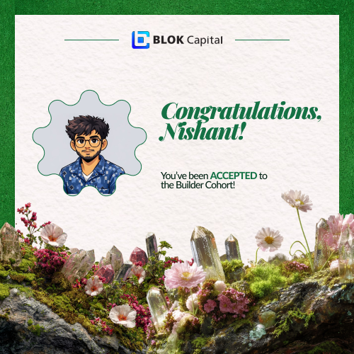 Nishant18335767's tweet photo. Excited to officially join @blok_cap Builder Cohort #1! 🎉

Small cohort, signal-heavy builders, focused on protocol engineering.

Looking forward to learning, building, and shipping alongside other 
serious builders.

March 2 - let's go! 🚀

#BuildInPublic #ProtocolEngineering https://t.co/i9wxNAUhtj