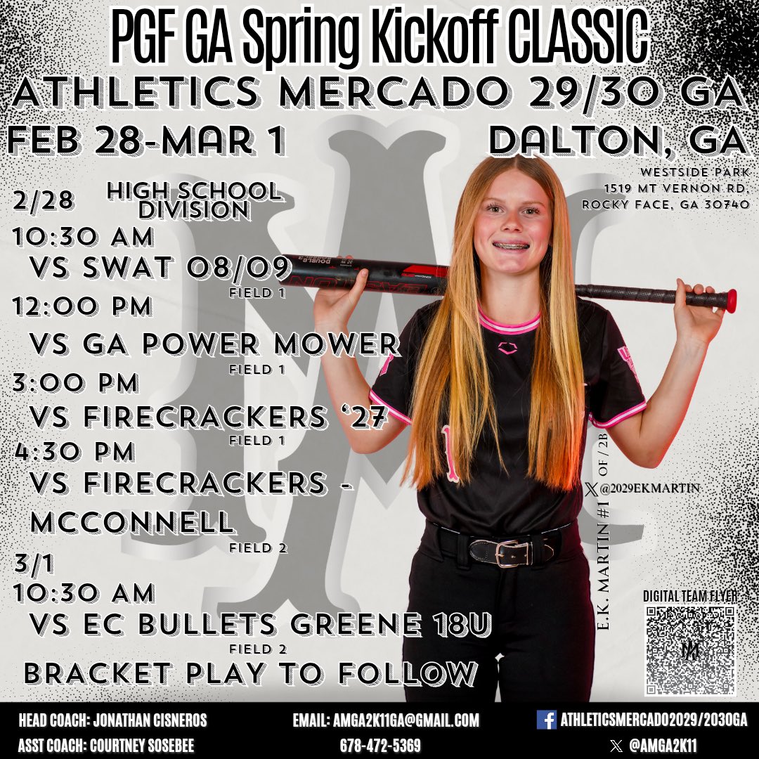 AMGA2K11's tweet image. 🥎🔥 IT'S GAME TIME! 🔥🥎
We are kicking off our spring season at the PGF GA Spring Kickoff Classic — and we’re stepping up into the High School Division this weekend. 💪
New season. Higher competition. Same mindset.
@ExtraInningSB @LineDsoftball @TopPreps  @CoastRecruitsSB