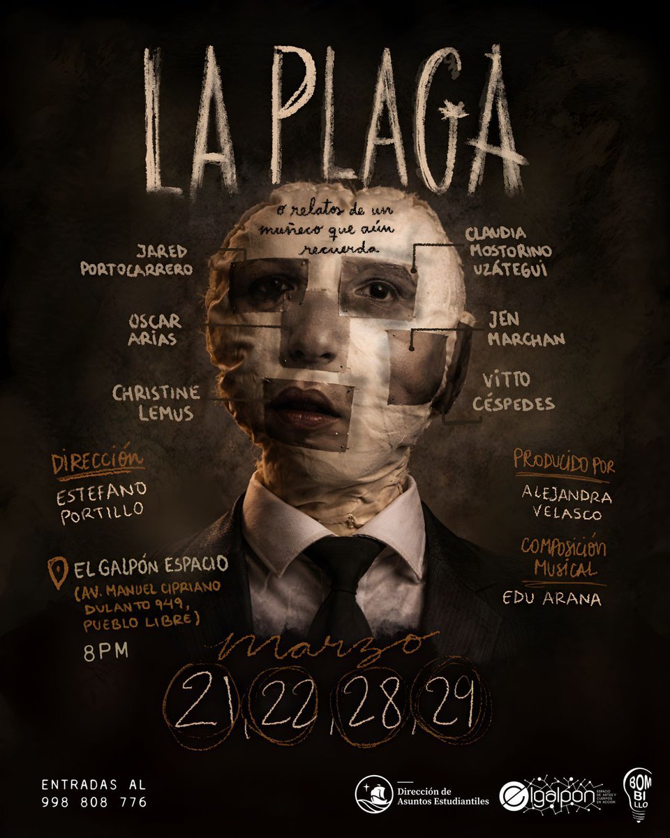 #Teatro 
La Plaga o relatos de un muñeco que aún recuerda se presenta en El Galpón Espacio de Pueblo Libre 
cuentaartes.org/2026/02/la-pla…