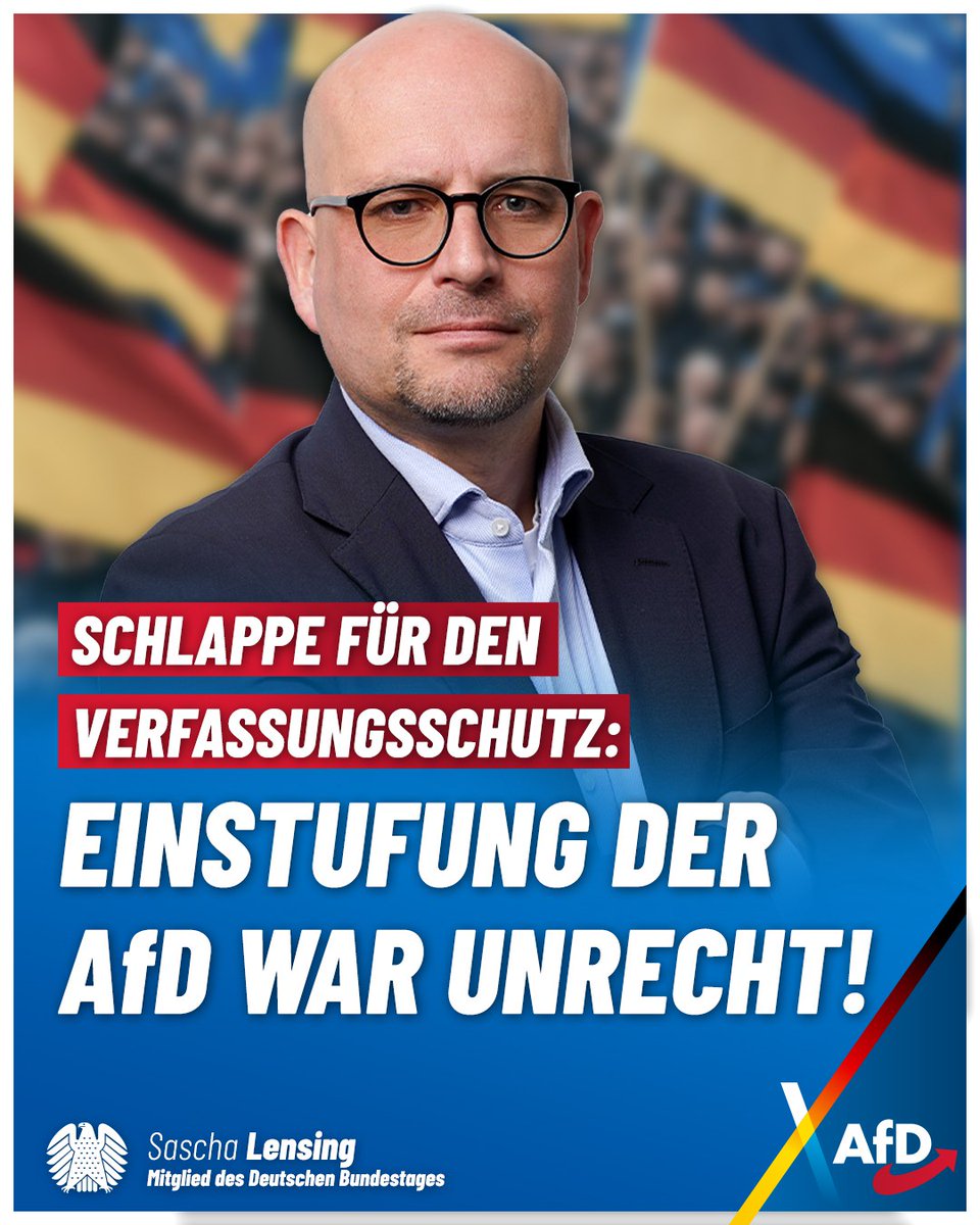 Schwere Schlappe für den Verfassungsschutz vor dem VG Köln: Die AfD darf nicht als „gesichert rechtsextremistisch“ eingestuft werden. Das Gericht sieht keine verfassungsfeindliche Grundtendenz. Ein klarer Erfolg für uns als Rechtsstaatspartei. 🇩🇪