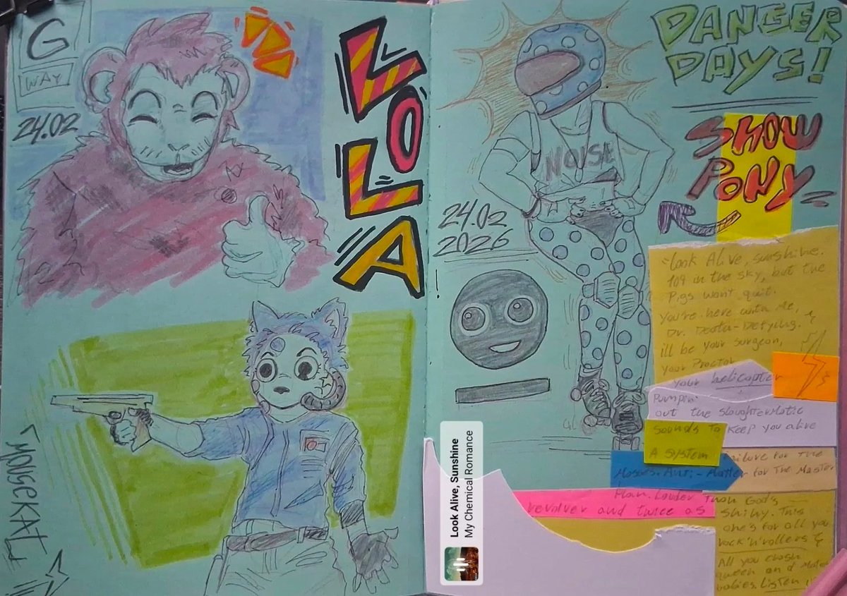 krwivz's tweet photo. sketchbook page :)
#dangerdays #hesitantalien #mcrtwt #mcr https://t.co/IBrvwVSSGp